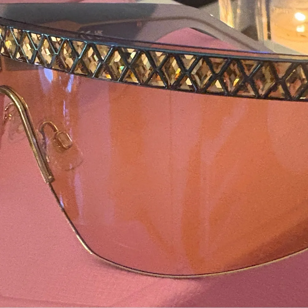 🩵 Swarovski 30X Crystal Embellished Gradient Shield Sunglasses full inclusion - Picture 6 of 12